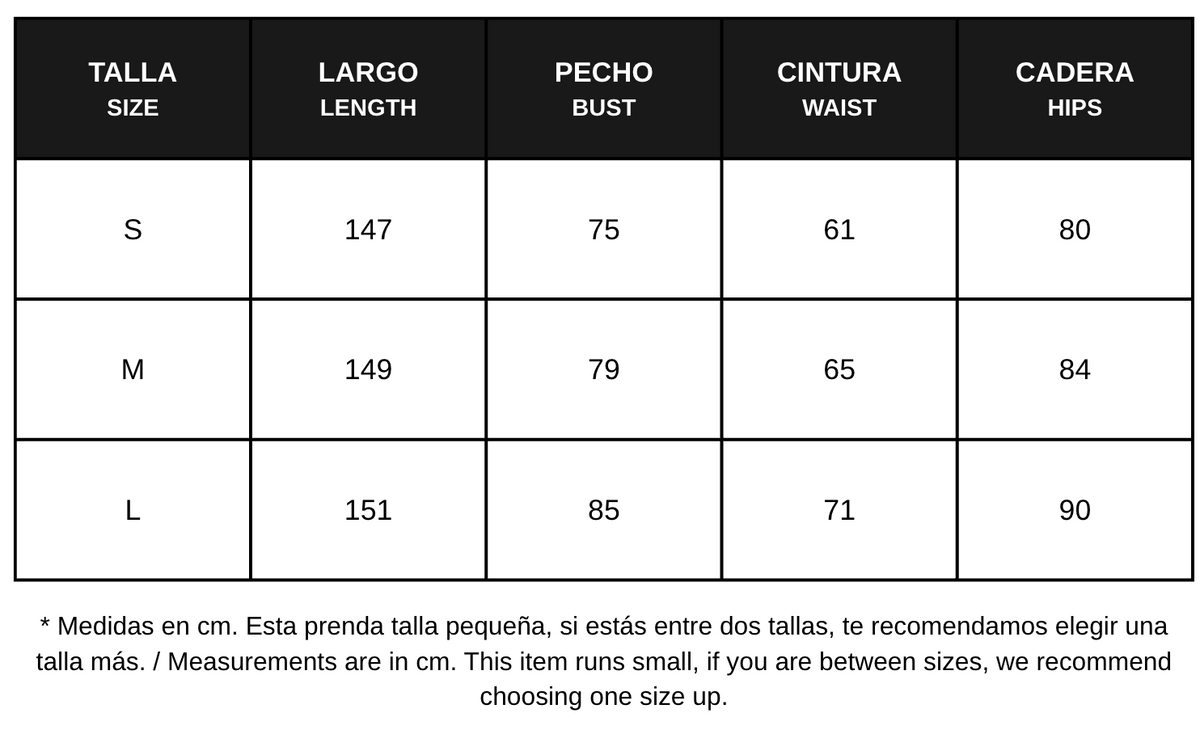 Guía de tallas